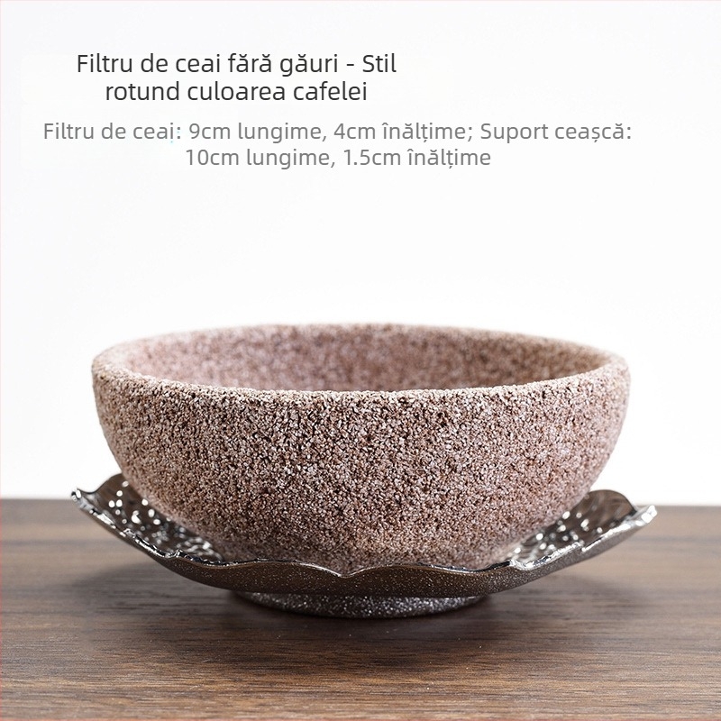 Filtru de ceai din porțelan cu pâlnie — filtru ceramic neporos pentru frunzele de ceai
