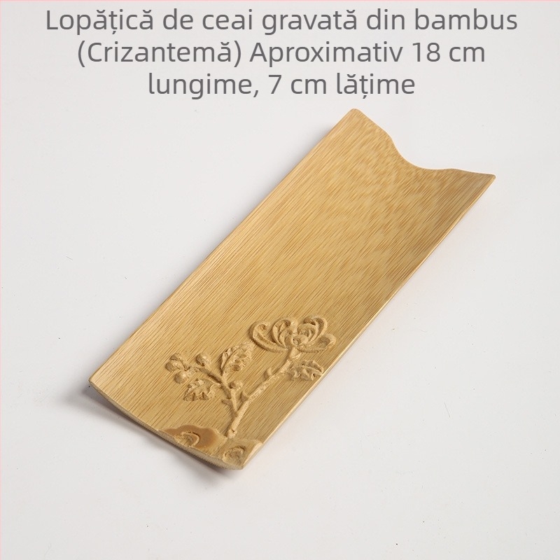 Set de ceai din bambus, două piese, cu ac de ceai și linguriță, veselă lotus pentru ceai, kit Six Gentlemen