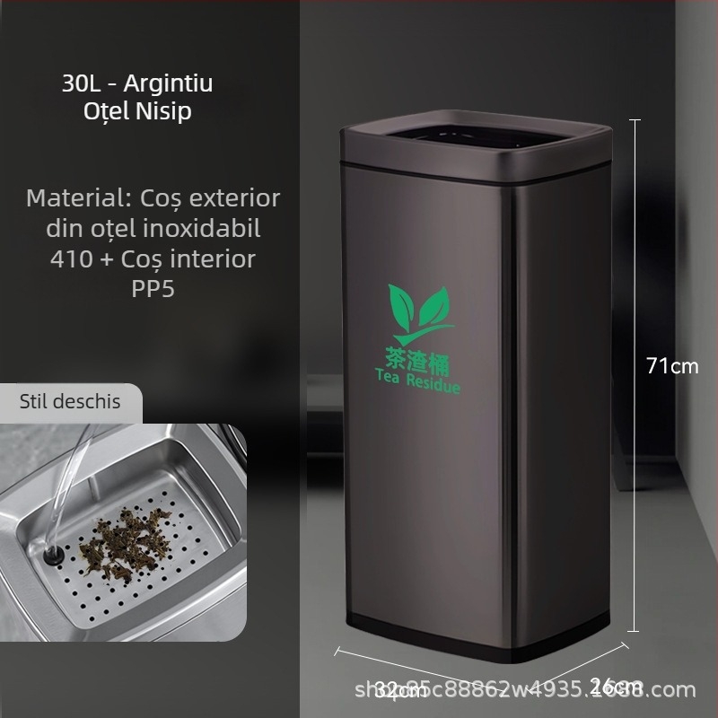 Coș din oțel inoxidabil pentru resturi de ceai cu filtru, utilizare în birou, 12 L