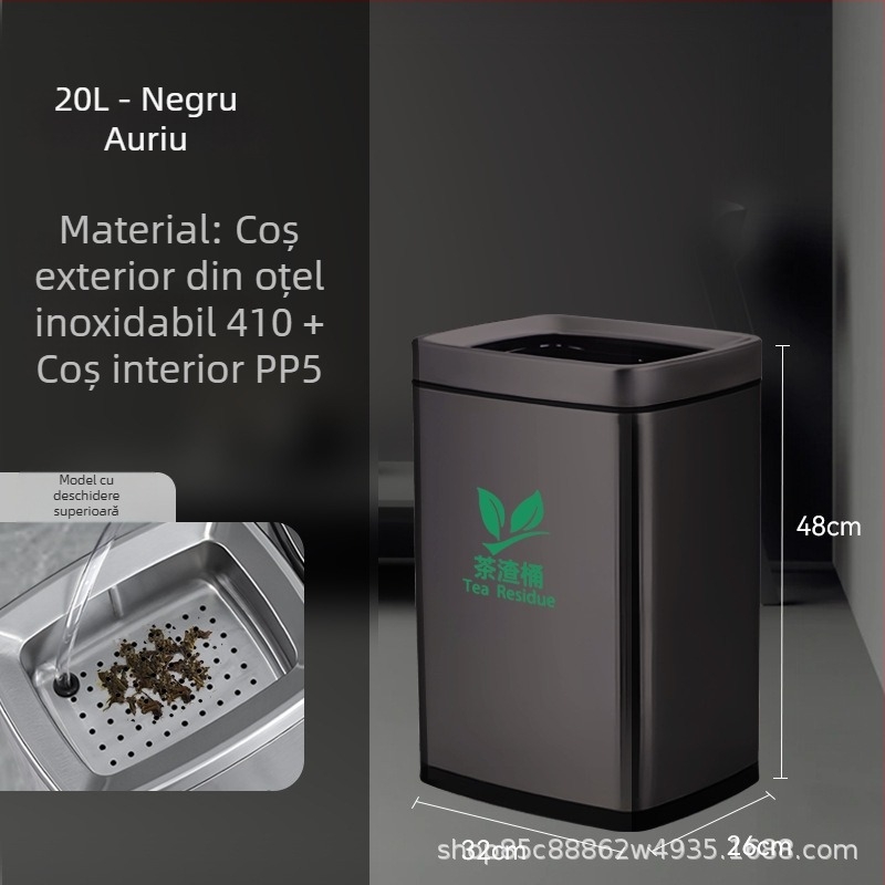 Coș din oțel inoxidabil pentru resturi de ceai cu filtru, utilizare în birou, 12 L