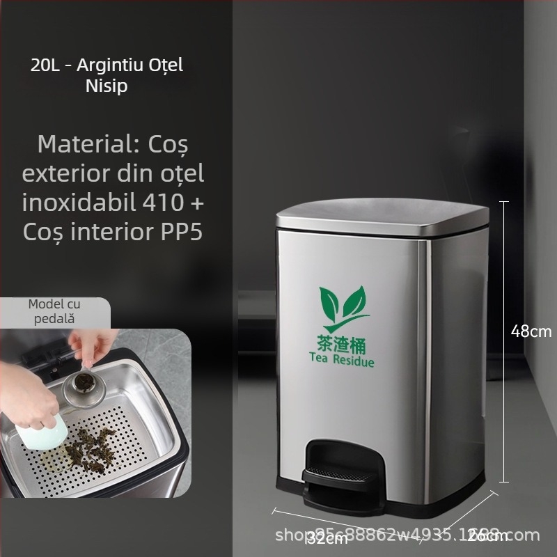 Coș din oțel inoxidabil pentru resturi de ceai cu filtru, utilizare în birou, 12 L