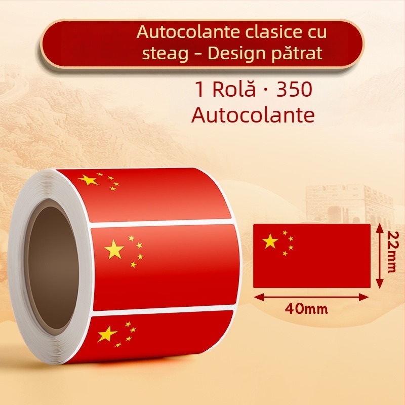 True Color autocolant patriotic roșu pentru față cu inimă – mic autocolant cu steag