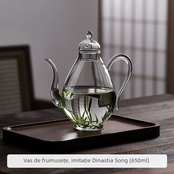 Ceainic de mână, ceainic frumos, dispozitiv de preparare a ceaiului, ceainic din sticlă cu borosilicat înalt pentru ceai verde, set de ceai, ceainic de casă din sticlă, cană de vin, separare ceai-apă