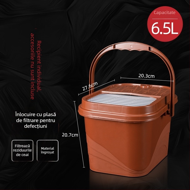 Recipient din plastic pentru resturi de ceai, drenaj, accesorii pentru ceremonia ceaiului, găleată mică pentru ceai, tavă de servire ceai