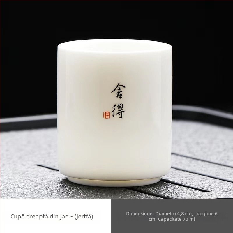 Ceșcă de ceai din porțelan alb, cu gură dreaptă, ceramică minimalistă pentru uz personal