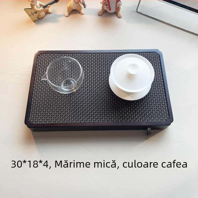 Tavă minimalistă și stilată pentru ceai, pentru uz casnic, cu depozitare de apă, Tavă Wen Ding [Mountain Mist]