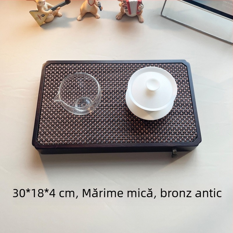 Tavă minimalistă și stilată pentru ceai, pentru uz casnic, cu depozitare de apă, Tavă Wen Ding [Mountain Mist]