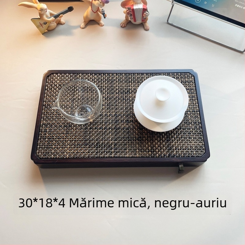 Tavă minimalistă și stilată pentru ceai, pentru uz casnic, cu depozitare de apă, Tavă Wen Ding [Mountain Mist]