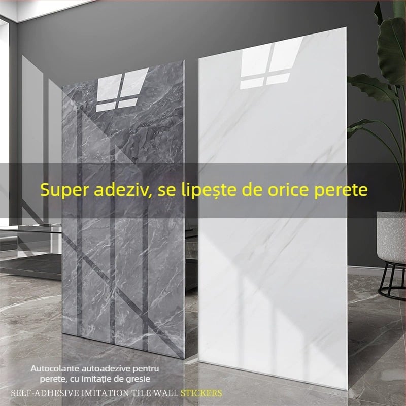Autocolante PVC autoadezive cu aspect de plăci pentru pereții bucătăriei; rezistente la apă și umiditate, decor de perete care acoperă imperfecțiunile.