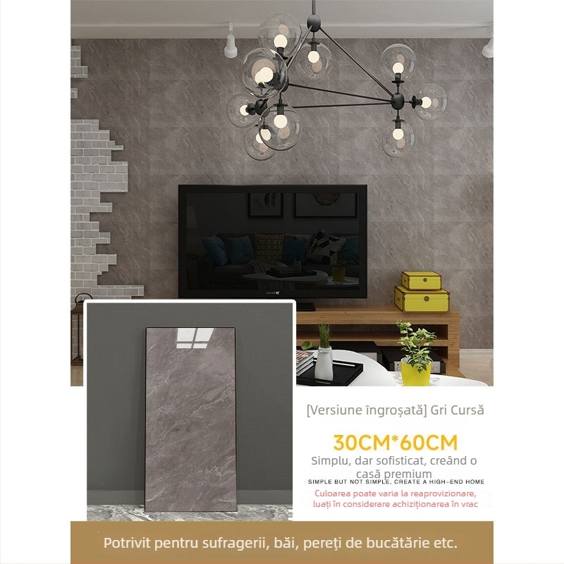 Autocolante PVC autoadezive cu aspect de plăci pentru pereții bucătăriei; rezistente la apă și umiditate, decor de perete care acoperă imperfecțiunile.