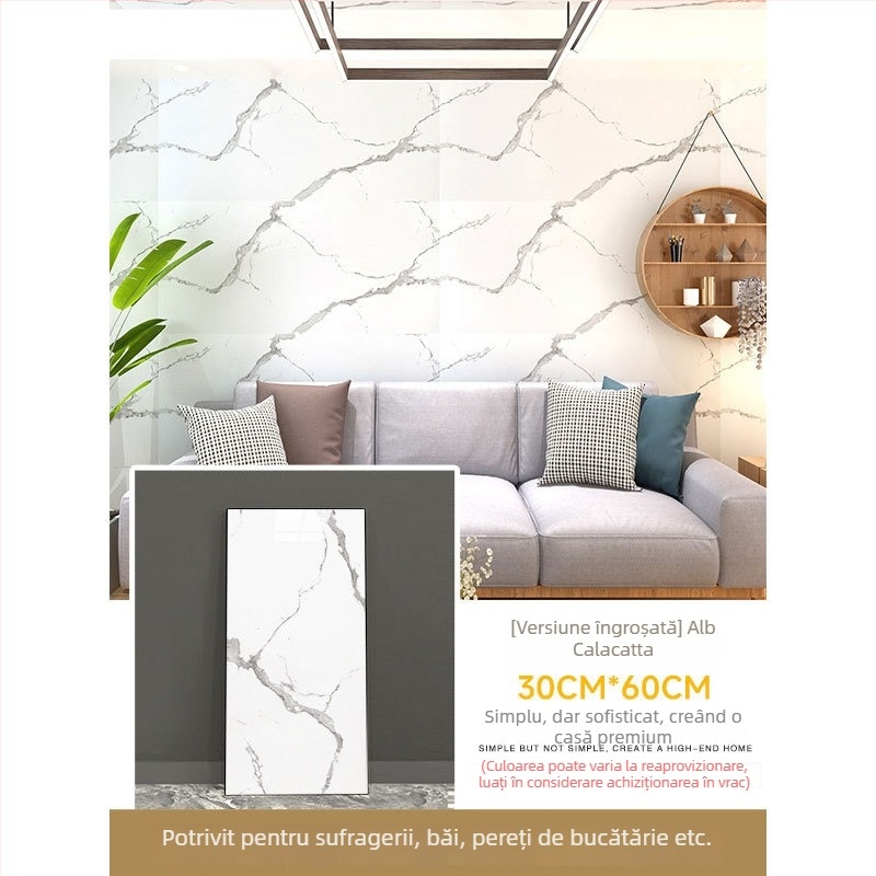 Autocolante PVC autoadezive cu aspect de plăci pentru pereții bucătăriei; rezistente la apă și umiditate, decor de perete care acoperă imperfecțiunile.