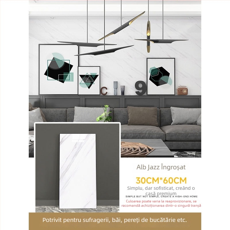 Autocolante PVC autoadezive cu aspect de plăci pentru pereții bucătăriei; rezistente la apă și umiditate, decor de perete care acoperă imperfecțiunile.