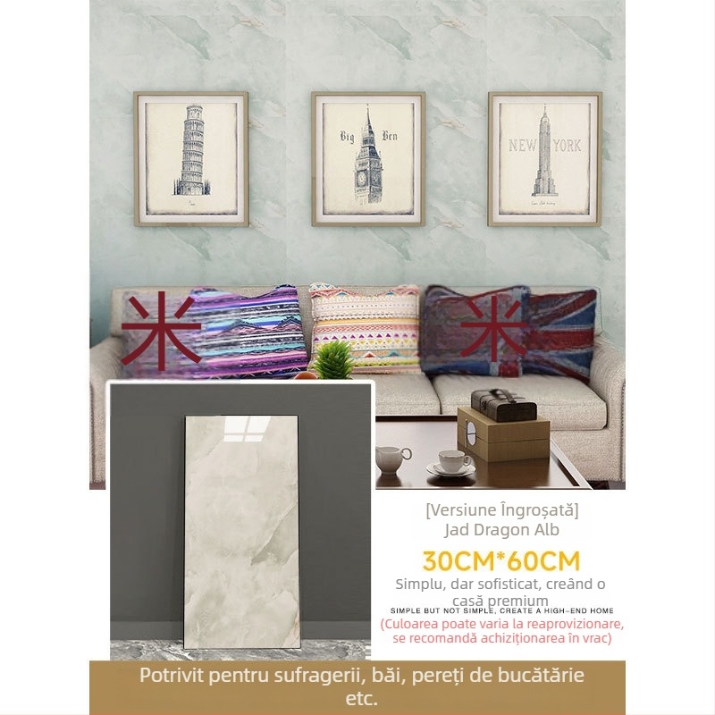 Autocolante PVC autoadezive cu aspect de plăci pentru pereții bucătăriei; rezistente la apă și umiditate, decor de perete care acoperă imperfecțiunile.
