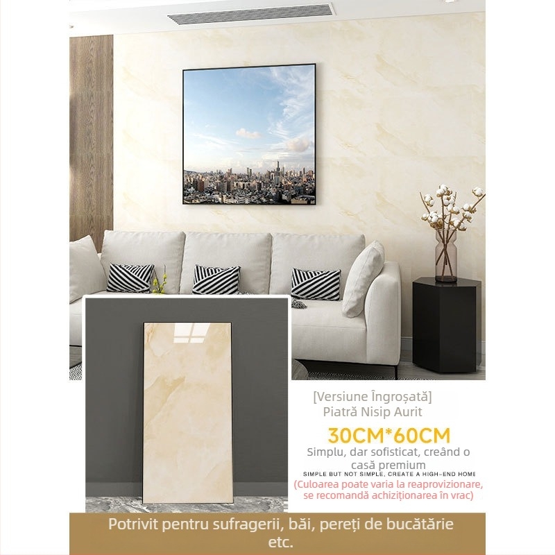 Autocolante PVC autoadezive cu aspect de plăci pentru pereții bucătăriei; rezistente la apă și umiditate, decor de perete care acoperă imperfecțiunile.