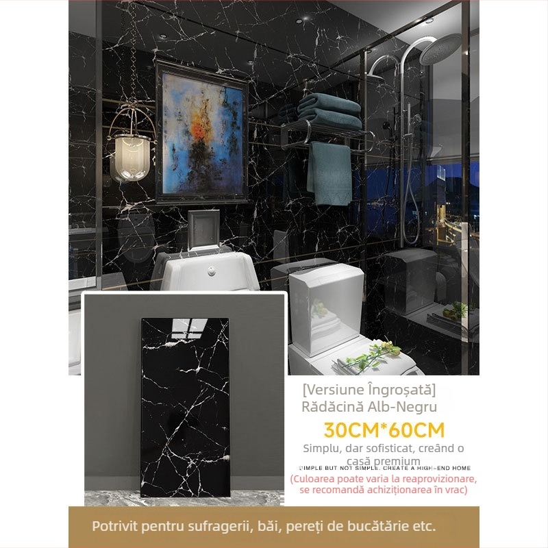 Autocolante PVC autoadezive cu aspect de plăci pentru pereții bucătăriei; rezistente la apă și umiditate, decor de perete care acoperă imperfecțiunile.