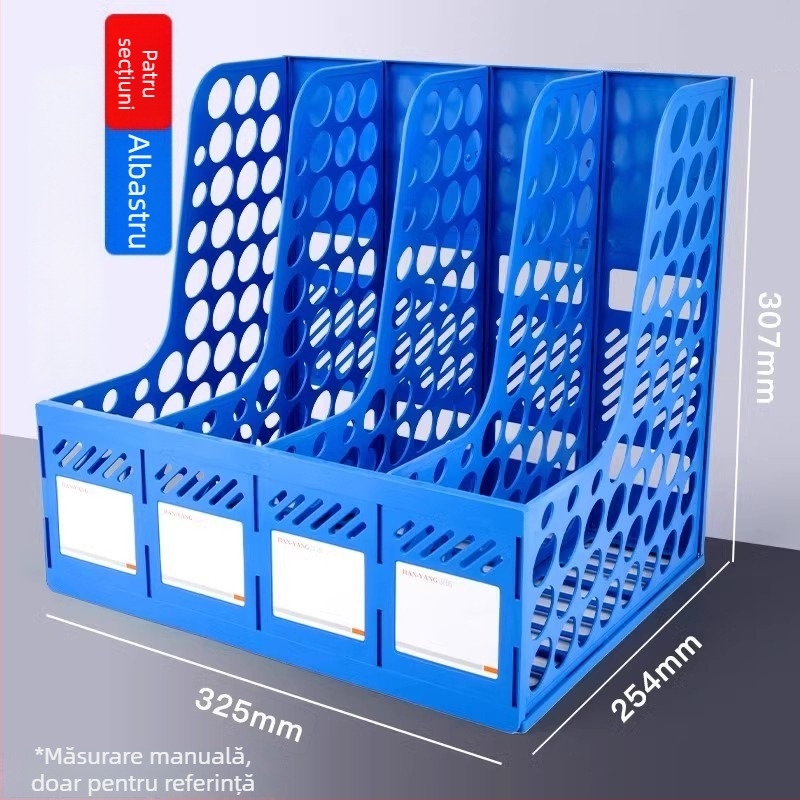 Raft de fișiere din plastic cu patru coloane
