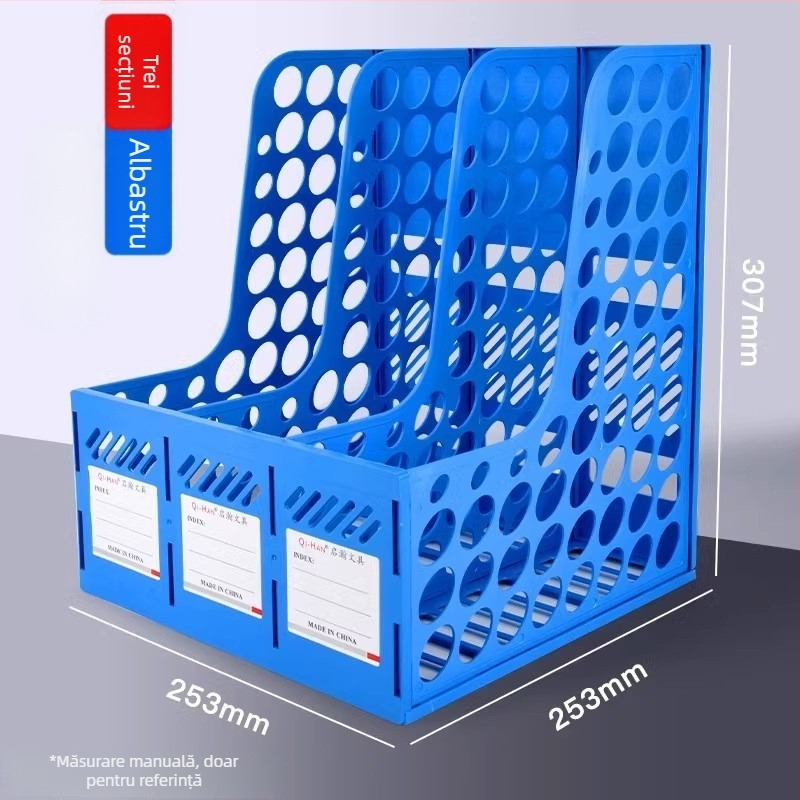 Raft de fișiere din plastic cu patru coloane