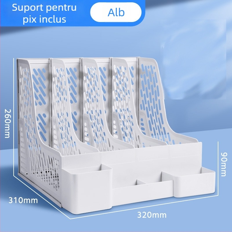 Raft de fișiere din plastic cu patru coloane