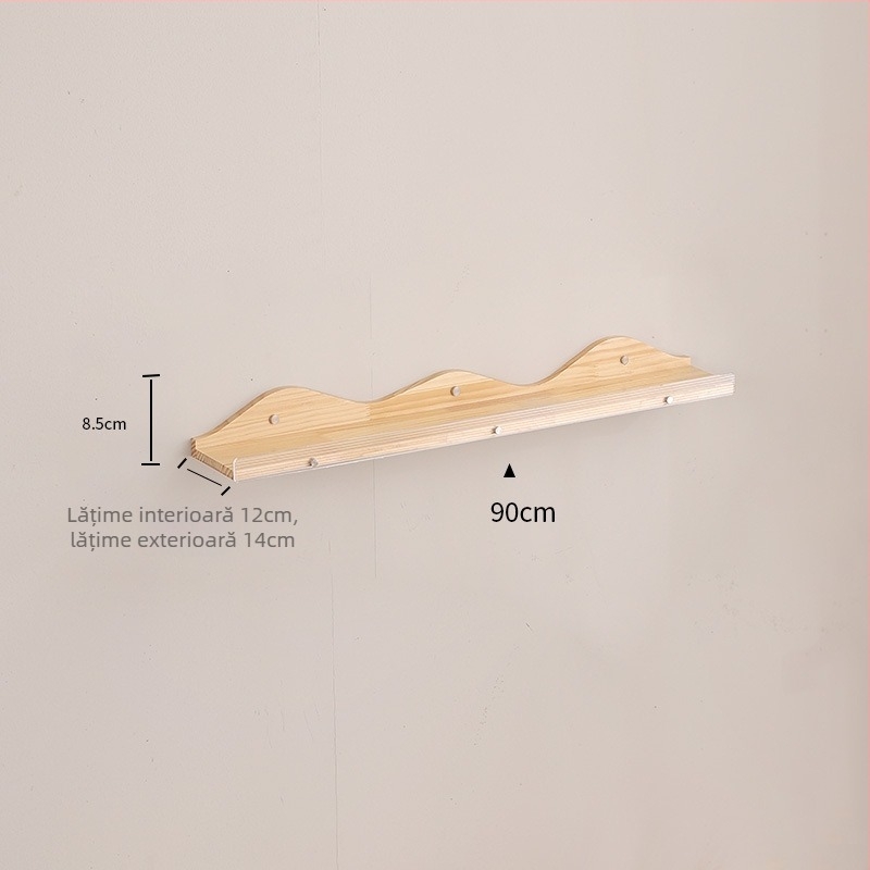 Raft de perete din lemn pentru cărți și reviste, decor pentru living