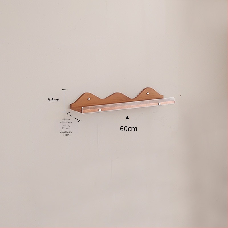 Raft de perete din lemn pentru cărți și reviste, decor pentru living
