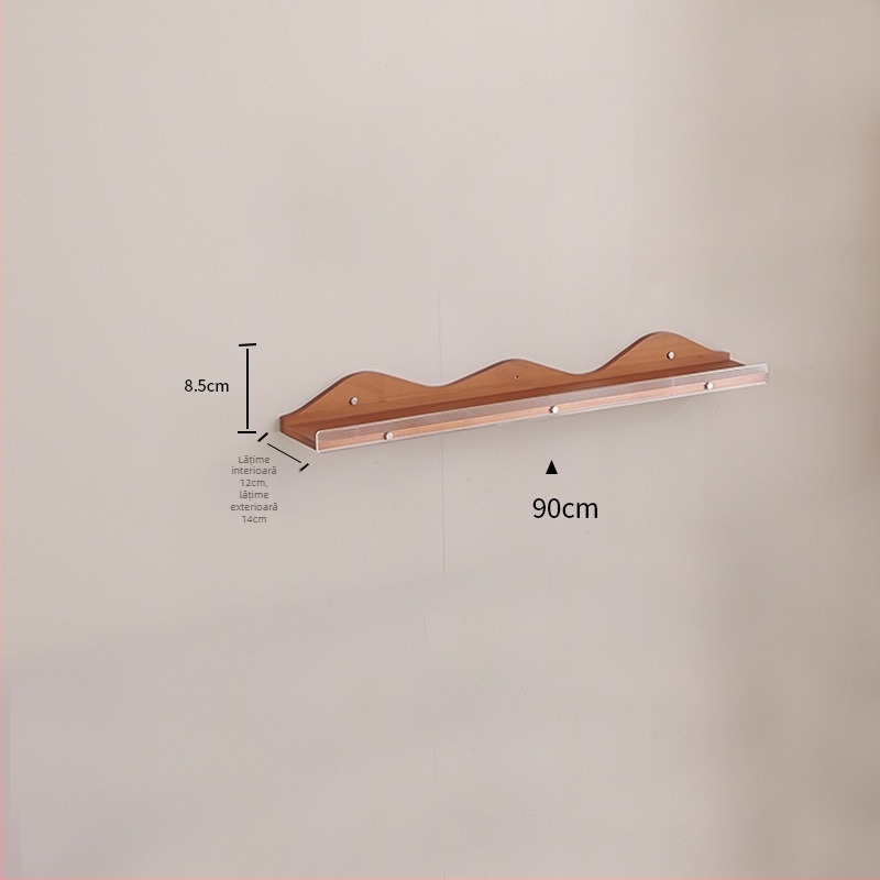 Raft de perete din lemn pentru cărți și reviste, decor pentru living