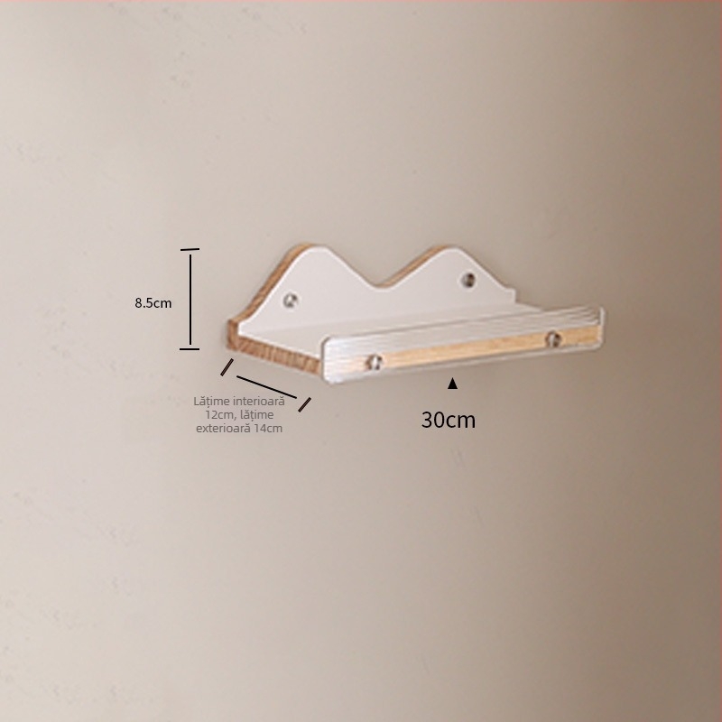 Raft de perete din lemn pentru cărți și reviste, decor pentru living
