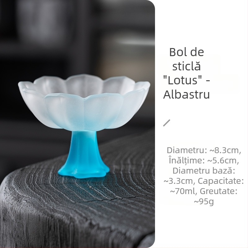 Ceai cu picior înalt, glazurat, cu ceașcă de aromă și pahare pentru vin de orez și soju – sticlă elegantă