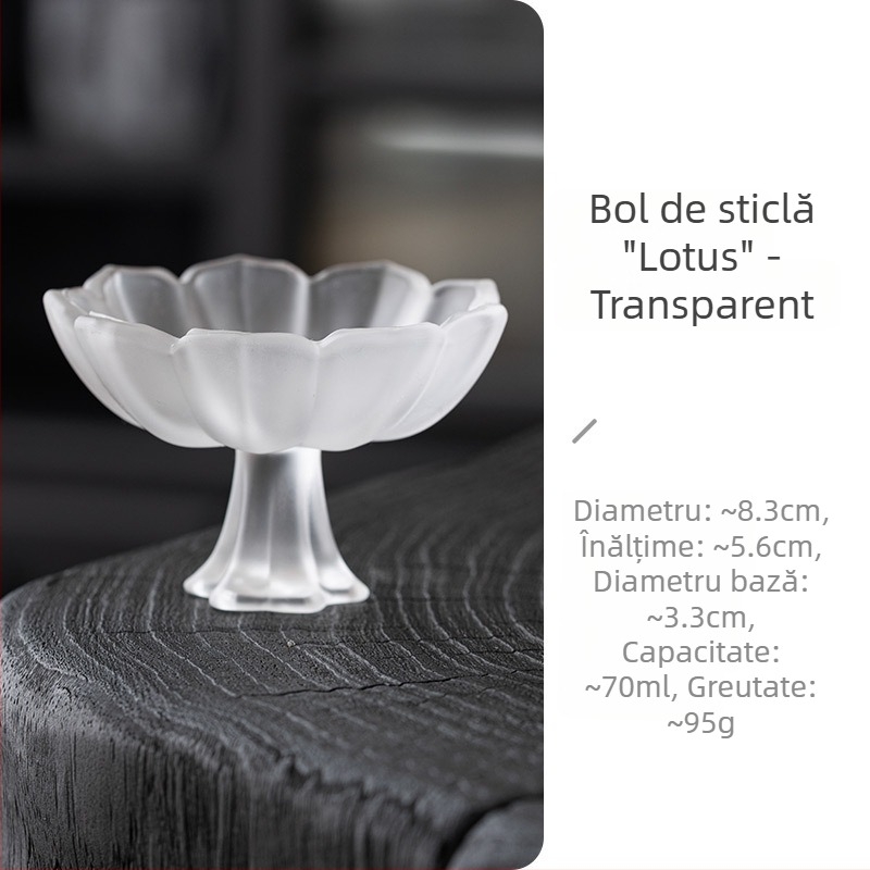 Ceai cu picior înalt, glazurat, cu ceașcă de aromă și pahare pentru vin de orez și soju – sticlă elegantă