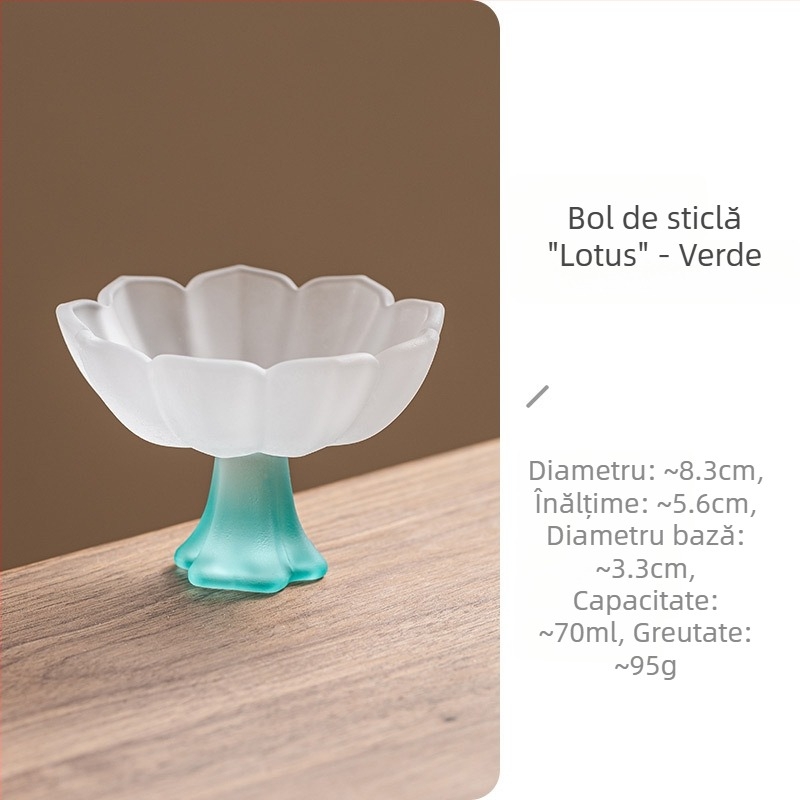 Ceai cu picior înalt, glazurat, cu ceașcă de aromă și pahare pentru vin de orez și soju – sticlă elegantă
