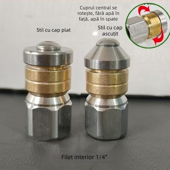 Duză din oțel inoxidabil cu trei duze rotative pentru curățare prin înaltă presiune a canalizării