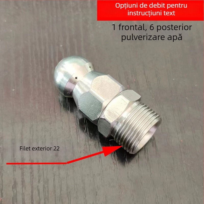 Duză din oțel inoxidabil cu trei duze rotative pentru curățare prin înaltă presiune a canalizării