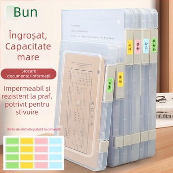 Cutie transparentă pentru dosare A4/A5 cu închidere dublă - Cutie de documente din plastic pentru acte și chitanțe