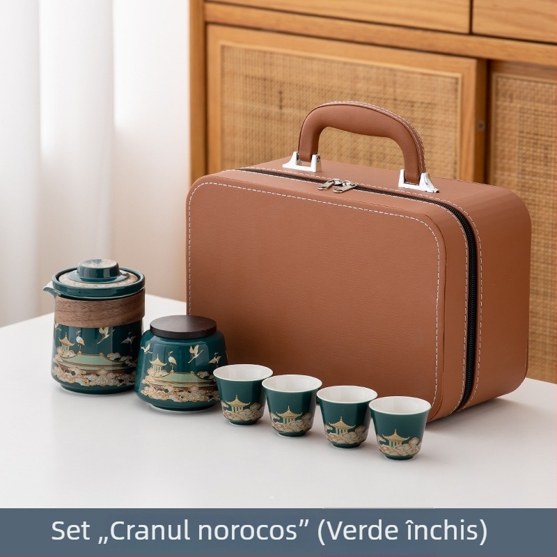 Set portabil de ceai din porțelan pentru călătorii și birou