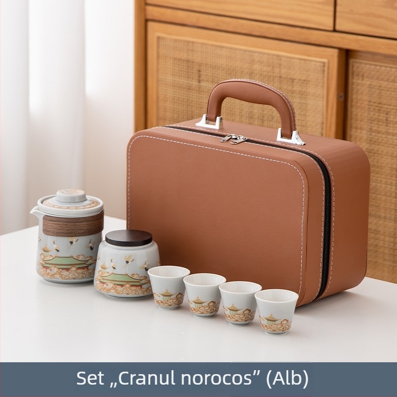 Set portabil de ceai din porțelan pentru călătorii și birou