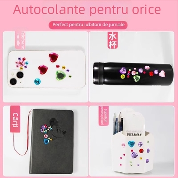 Set de autocolante 3D cu prințesă pentru fete – pietre prețioase și cristale