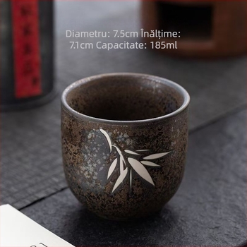 Ceșuță de ceai din ceramică, în stil japonez, pictură manuală, glazură rustică, pentru uz personal