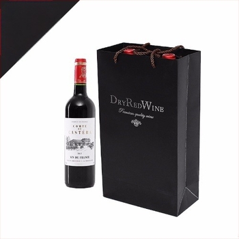 Sac de cadouri pentru vin roșu, pungă din hârtie pentru o singură sau două sticle, ambalaj cadou personalizabil