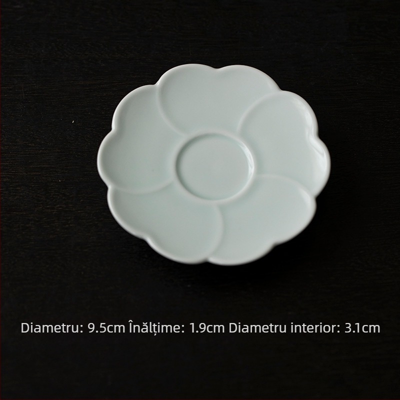 Suport pentru ceai din porțelan cu petale, suport ceramic pentru izolație termică, accesoriu pentru ceremonia ceaiului