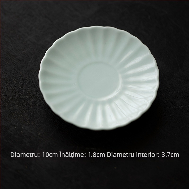 Suport pentru ceai din porțelan cu petale, suport ceramic pentru izolație termică, accesoriu pentru ceremonia ceaiului