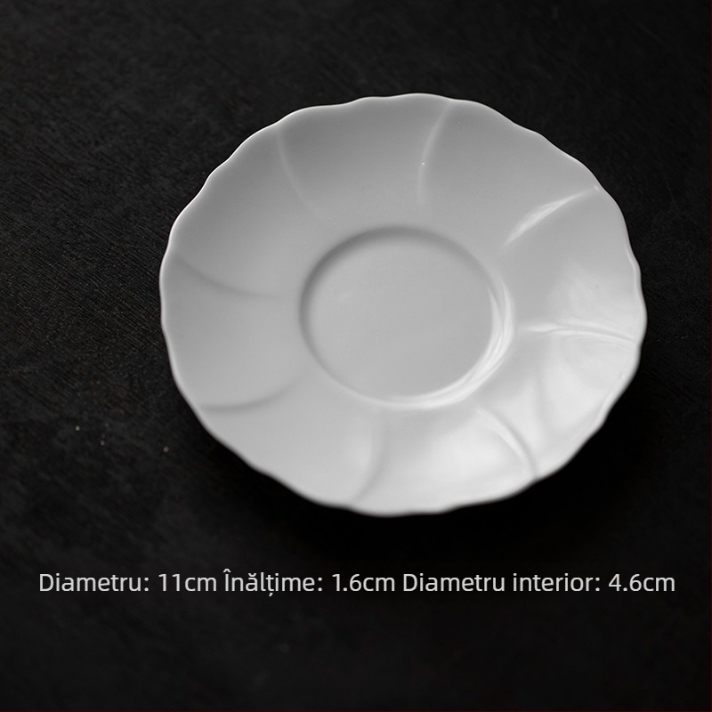 Suport pentru ceai din porțelan cu petale, suport ceramic pentru izolație termică, accesoriu pentru ceremonia ceaiului