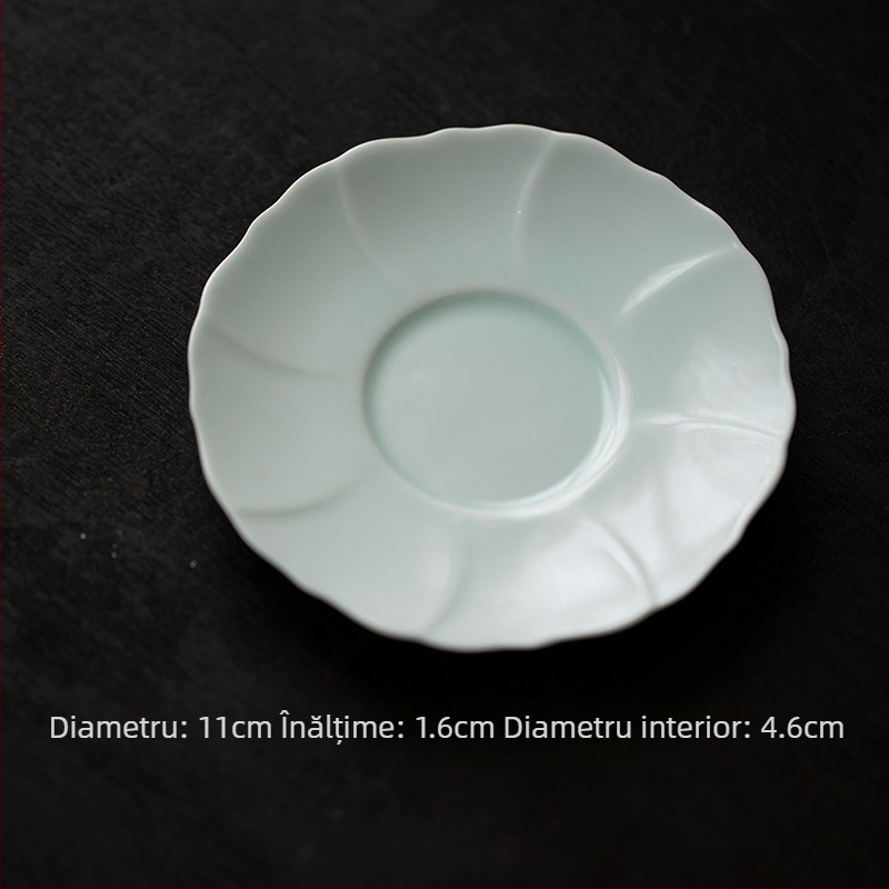 Suport pentru ceai din porțelan cu petale, suport ceramic pentru izolație termică, accesoriu pentru ceremonia ceaiului