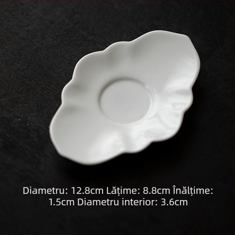 Suport pentru ceai din porțelan cu petale, suport ceramic pentru izolație termică, accesoriu pentru ceremonia ceaiului