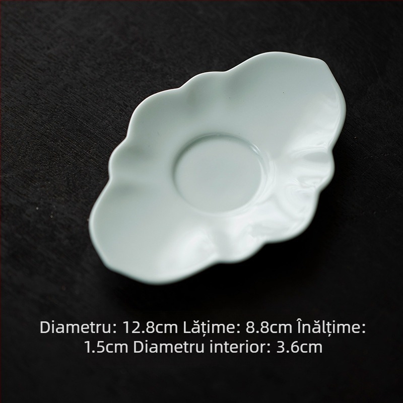 Suport pentru ceai din porțelan cu petale, suport ceramic pentru izolație termică, accesoriu pentru ceremonia ceaiului