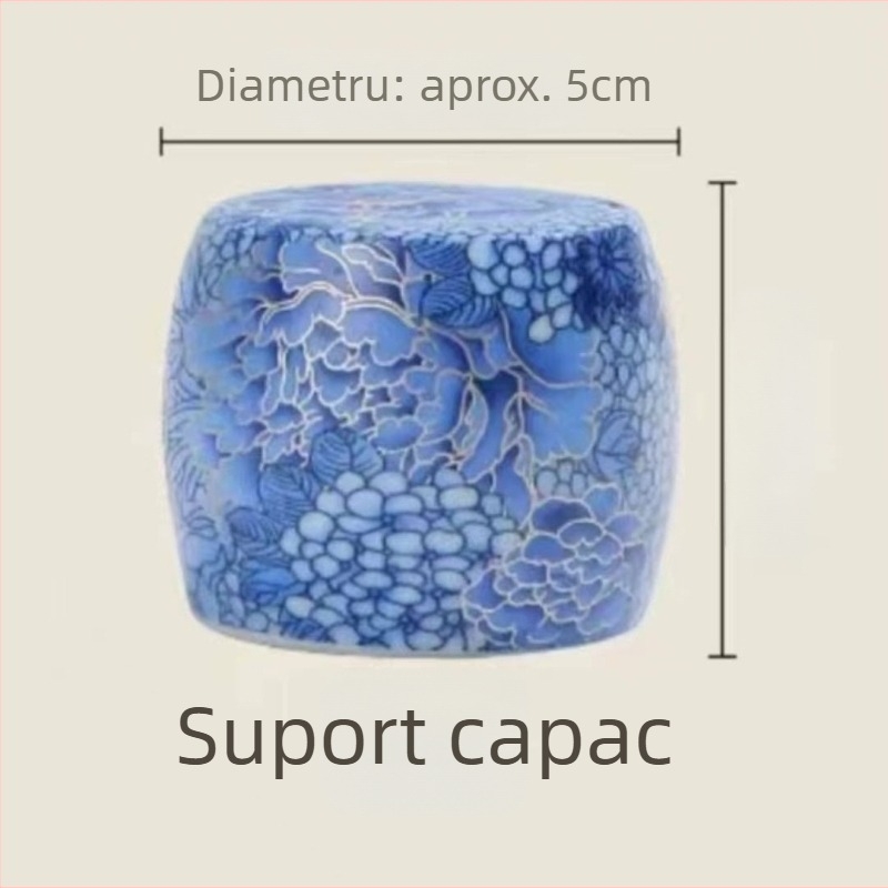 Suport ceramic emailat pentru capacul ceainicului și pernă pentru capacul vasului – accesorii ceremonie ceai Kung Fu