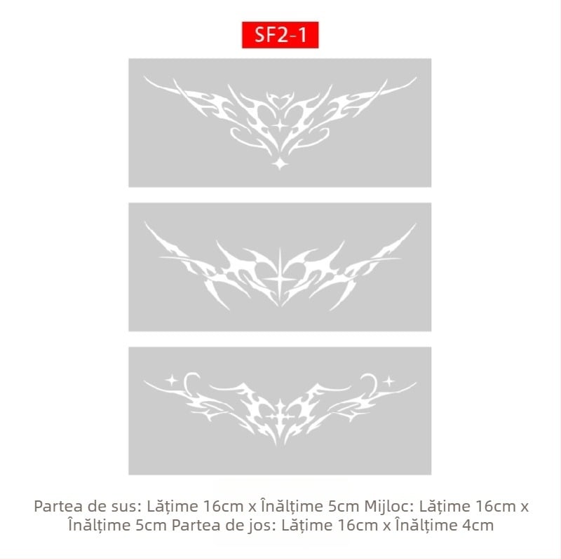 Album de tatuaje cu șablon decupat Succubus, designuri cu pulverizare îngroșate — fluture, inimă, acoperire a defectelor; claviculă, partea inferioară a spatelui, abdomen inferior; unisex