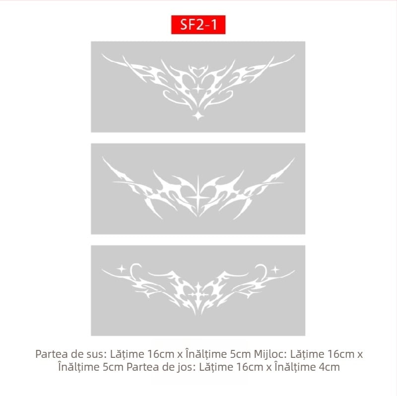 Album de tatuaje cu șablon decupat Succubus, designuri cu pulverizare îngroșate — fluture, inimă, acoperire a defectelor; claviculă, partea inferioară a spatelui, abdomen inferior; unisex