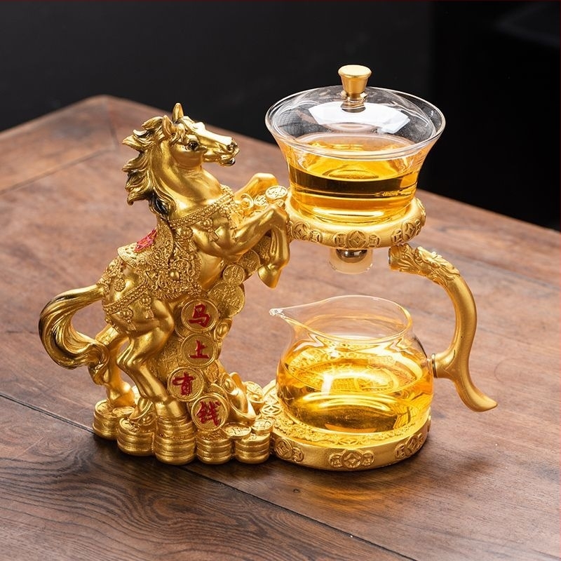 Set de ceai automat pentru uz casnic, cu sistem magnetic de infuzare și ceainic din sticlă, design elegant