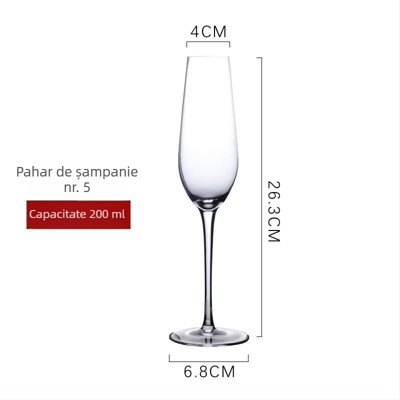 Pahare de șampanie din cristal, formă zodiacală, capacitate 101–200 ml, set