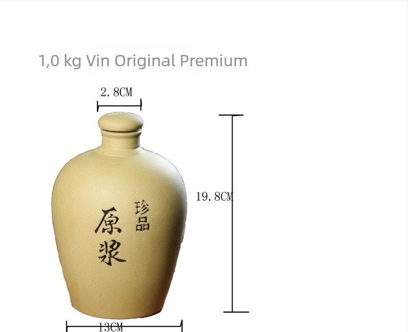 Sticlă de vin din ceramică din lut purpuriu, cu sigiliu, borcan din ceramică pentru vin, 0,5–2,5 kg, pentru depozitare acasă în pivniță, stil retro luxos.