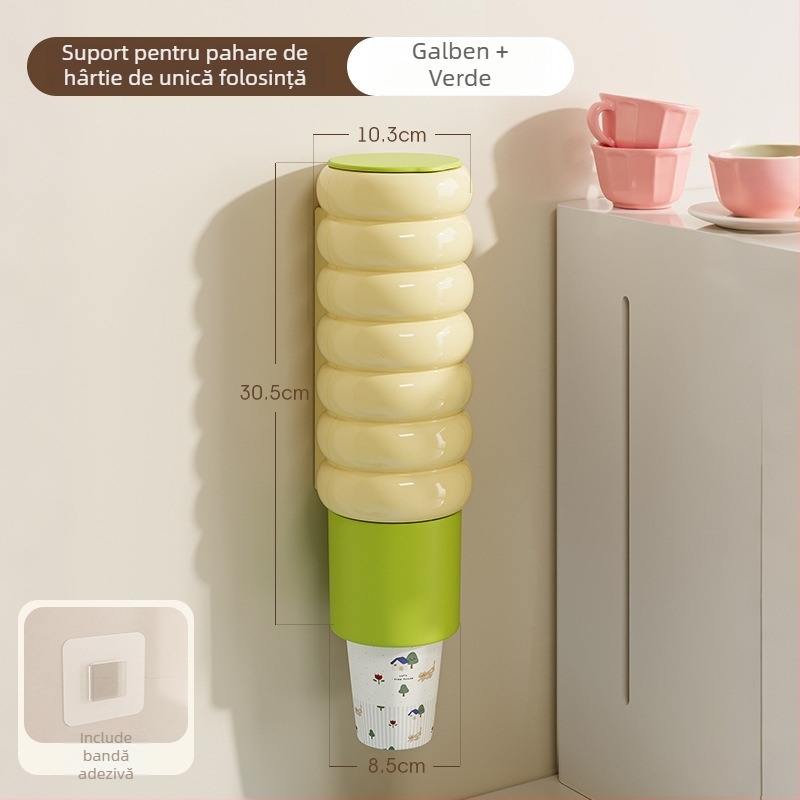 Suport pentru pahare de unică folosință, organizator din plastic pentru pahare, pentru uz acasă și la cafenea, raft de depozitare pahare